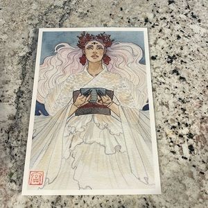 Koi Fish Girl Art Print